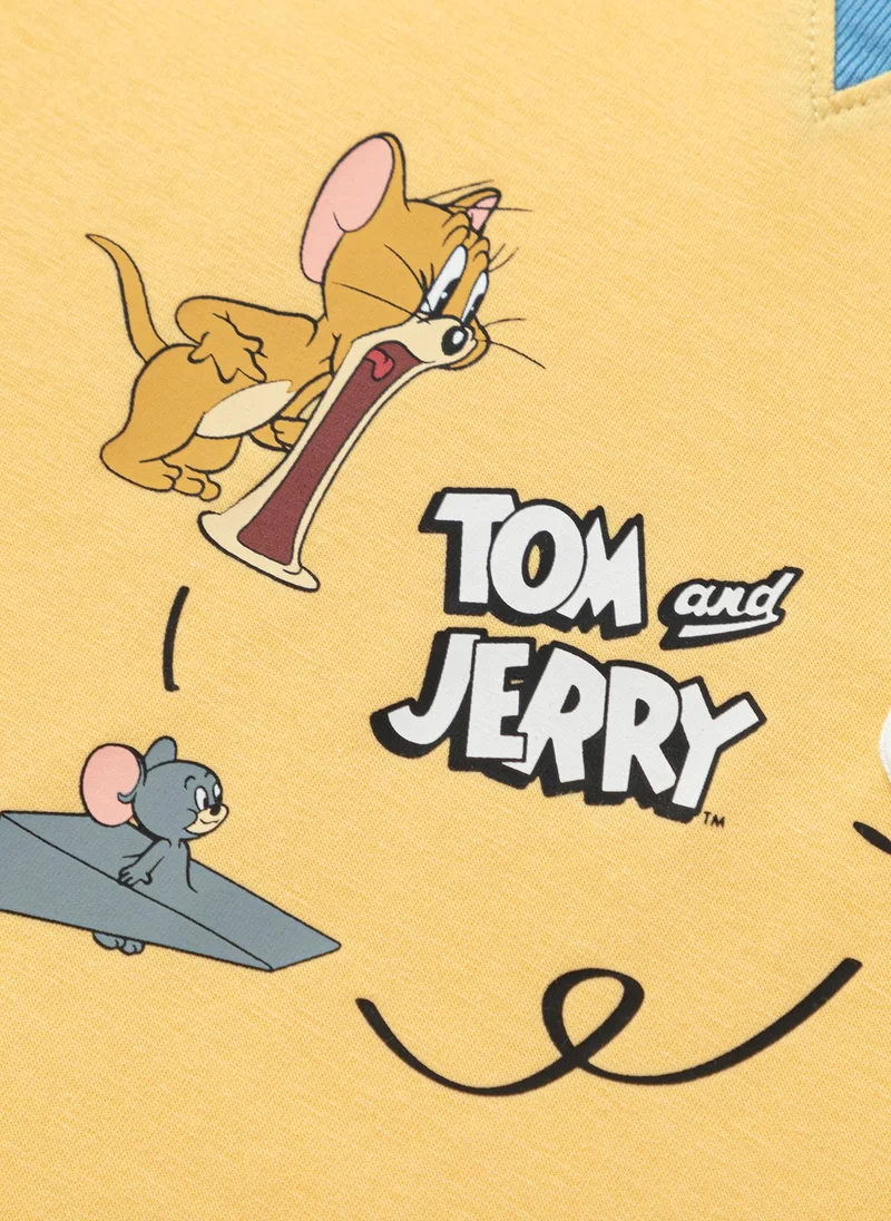 Balabala Yellow Toddler Boys Round v-neck long-sleeved T-shirt for Men | Best Price UAE